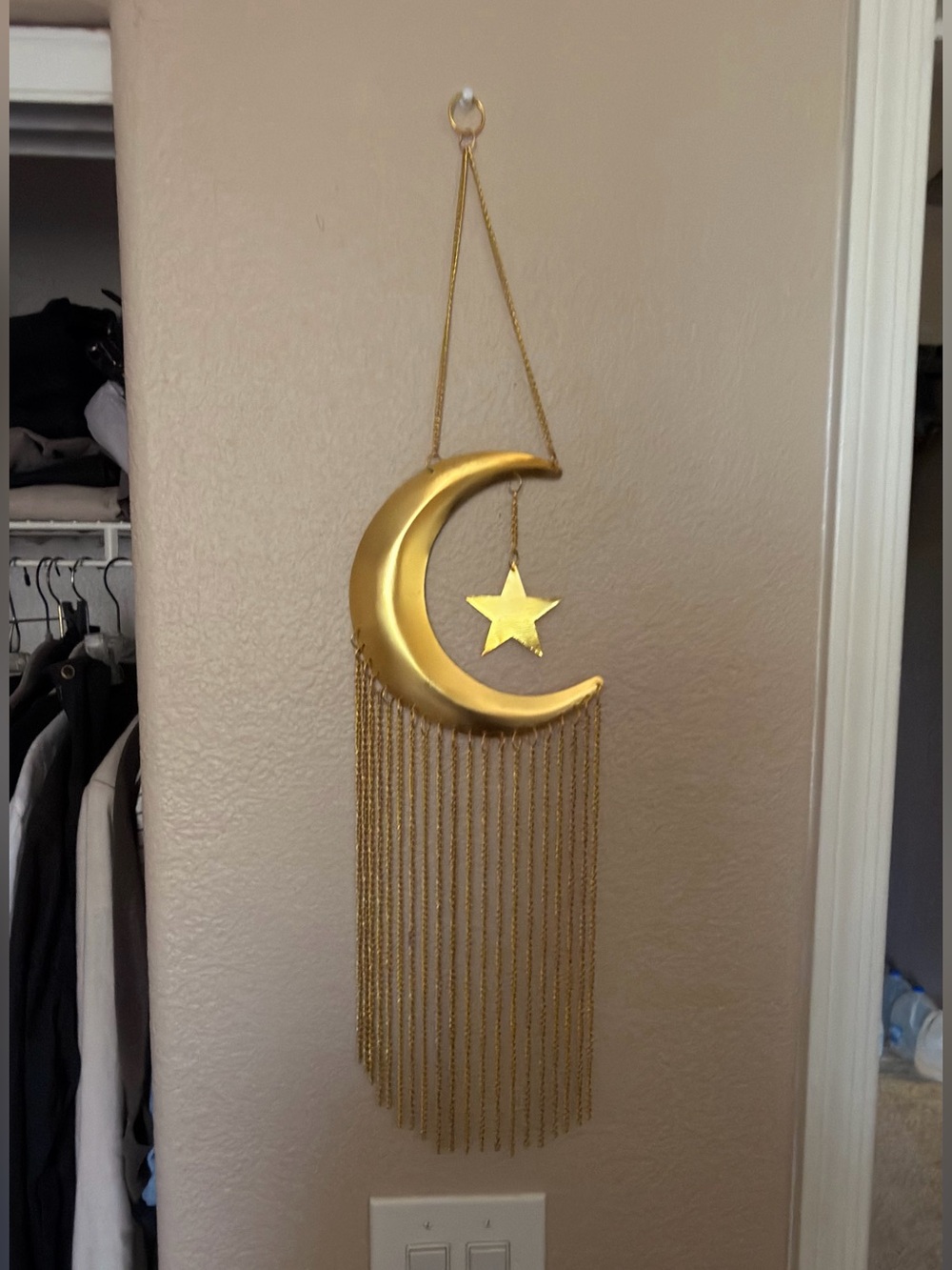 Marshalls Gold Crescent Moon and Star Hanging Tapestry
